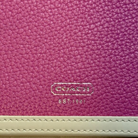 COACH Vintage Leather Planner Notepad Holder with Pen 2005 Fuchsia Pink 1217 Y2K - Picture 3 of 11